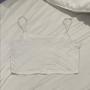 White Spaghetti Strap Crop Top